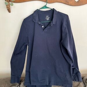 George Men's Dark Blue Long Sleeve Polo Shirt